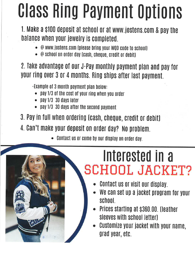 Jostens Jewelry Order Information